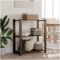 Förvaringshylla 3 hyllplan svart 80x38x90 massiv furu vidaXL