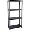 Förvaringshylla 4 hyllor svart plast vidaXL 61 x 30.5 x 130 cm – miniatyr 2