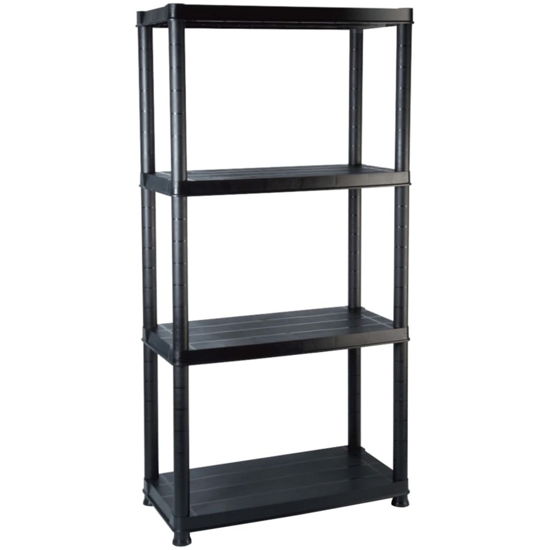 Förvaringshylla 4 hyllor svart plast vidaXL 61 x 30.5 x 130 cm – bild 2