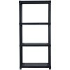 Förvaringshylla 4 hyllor svart plast vidaXL 61 x 30.5 x 130 cm – miniatyr 3