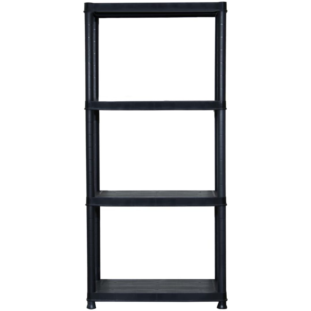 Förvaringshylla 4 hyllor svart plast vidaXL 61 x 30.5 x 130 cm – bild 3
