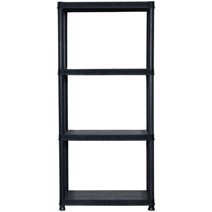 Förvaringshylla 4 hyllor svart plast vidaXL 61 x 30.5 x 130 cm – bild 3