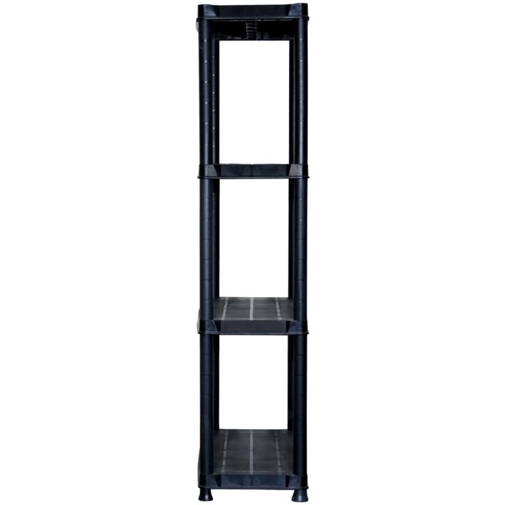 Förvaringshylla 4 hyllor svart plast vidaXL 61 x 30.5 x 130 cm – bild 4