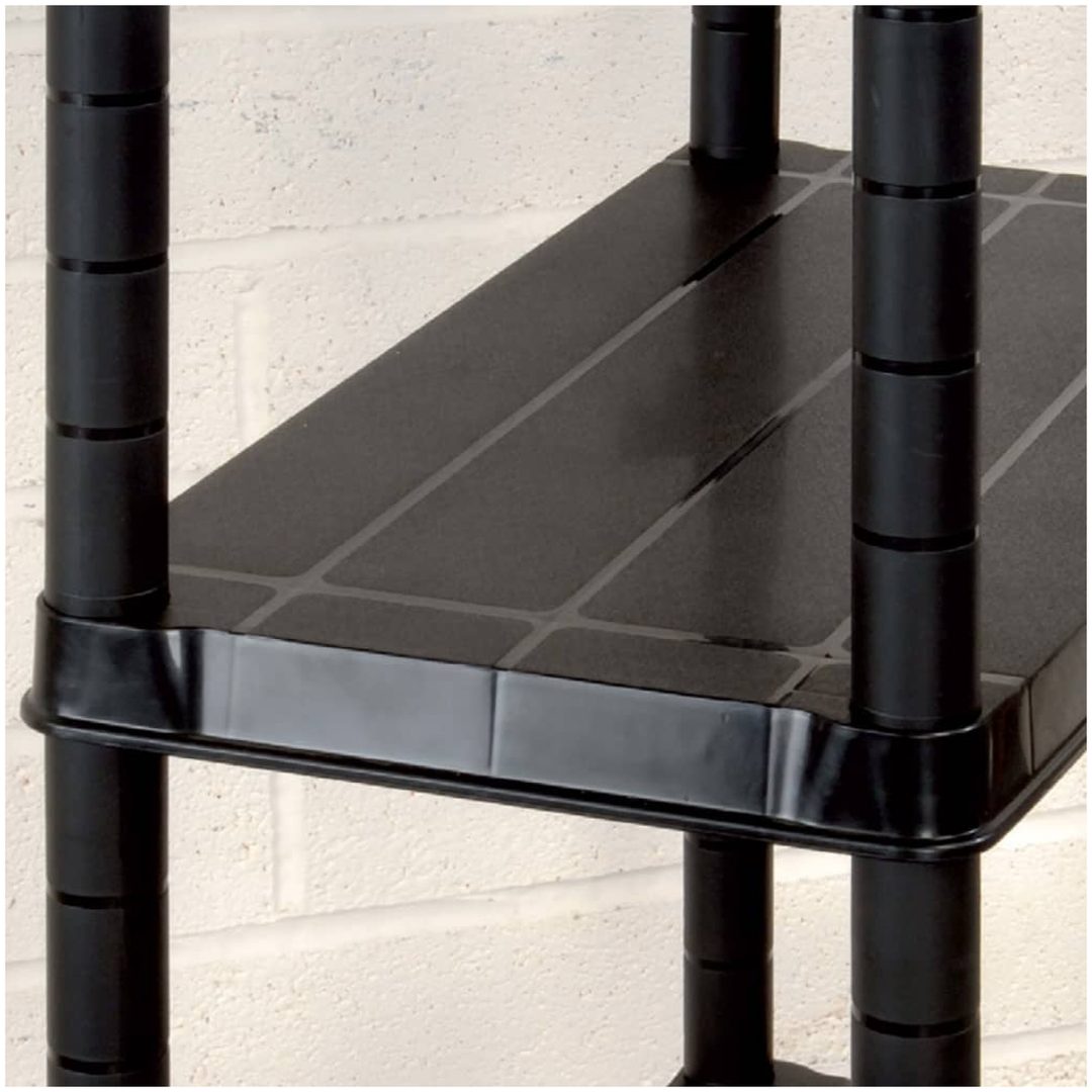 Förvaringshylla 4 hyllor svart plast vidaXL 61 x 30.5 x 130 cm – bild 5