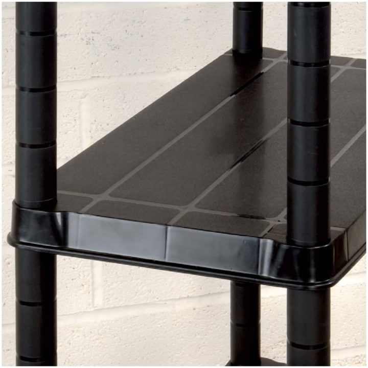 Förvaringshylla 4 hyllor svart plast vidaXL 61 x 30.5 x 130 cm – bild 5