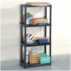 Förvaringshylla 4 hyllor svart plast vidaXL 61 x 30.5 x 130 cm – miniatyr 1
