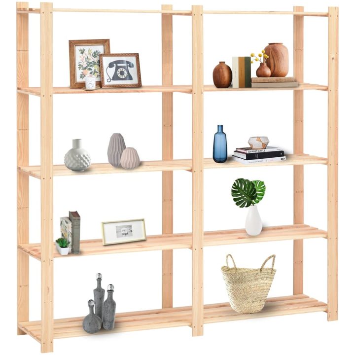Förvaringshylla 5 hyllor 2 st 170x38x170 cm massiv furu 500 kg vidaXL – bild 2