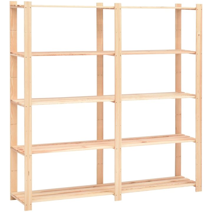 Förvaringshylla 5 hyllor 2 st 170x38x170 cm massiv furu 500 kg vidaXL – bild 3