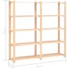 Förvaringshylla 5 hyllor 2 st 170x38x170 cm massiv furu 500 kg vidaXL – miniatyr 8