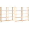 Förvaringshylla 5 hyllor 2 st 170x38x170 cm massiv furu 500 kg vidaXL – miniatyr 1