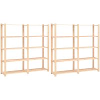Förvaringshylla 5 hyllor 2 st 170x38x170 cm massiv furu 500 kg vidaXL