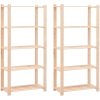 Förvaringshylla 5 hyllor 2 st 80x38x170 cm furu 250 kg vidaXL – miniatyr 1