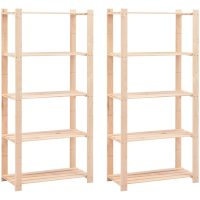 Förvaringshylla 5 hyllor 2 st 80x38x170 cm furu 250 kg vidaXL