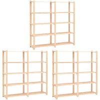 Förvaringshylla 5 hyllor 3 st 170x38x170 cm furu 500 kg vidaXL