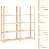 Förvaringshylla 5 hyllor 5 st 170x38x170 cm massiv furu 500 kg vidaXL