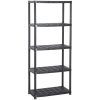 Förvaringshylla 5 hyllor svart plast vidaXL 71 x 38 x 170 cm – miniatyr 2