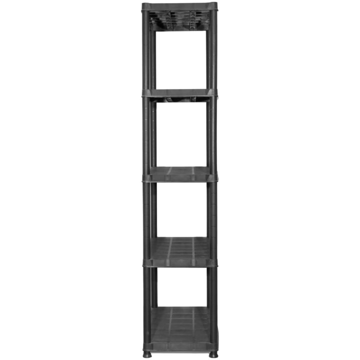 Förvaringshylla 5 hyllor svart plast vidaXL 71 x 38 x 170 cm – bild 4