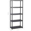 Förvaringshylla 5 hyllor svart plast vidaXL 71 x 38 x 170 cm – miniatyr 5