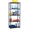 Förvaringshylla 5 hyllor svart plast vidaXL 71 x 38 x 170 cm – miniatyr 1