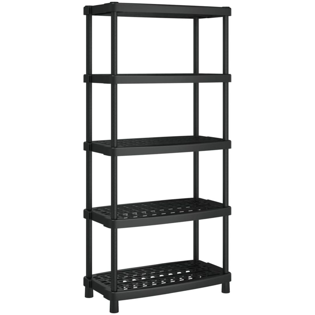 Förvaringshylla 5 hyllor svart PP vidaXL 93.5 x 45.5 x 194.5 cm – bild 2