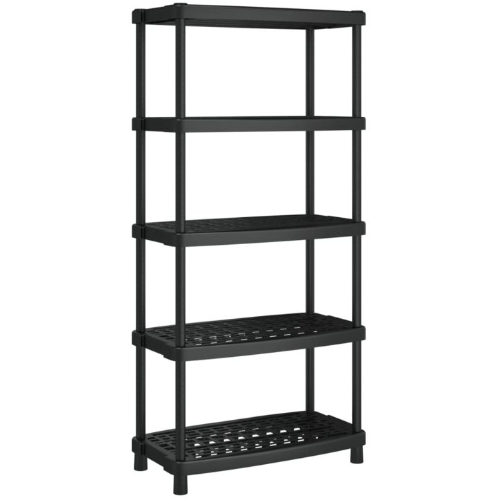 Förvaringshylla 5 hyllor svart PP vidaXL 93.5 x 45.5 x 194.5 cm – bild 2