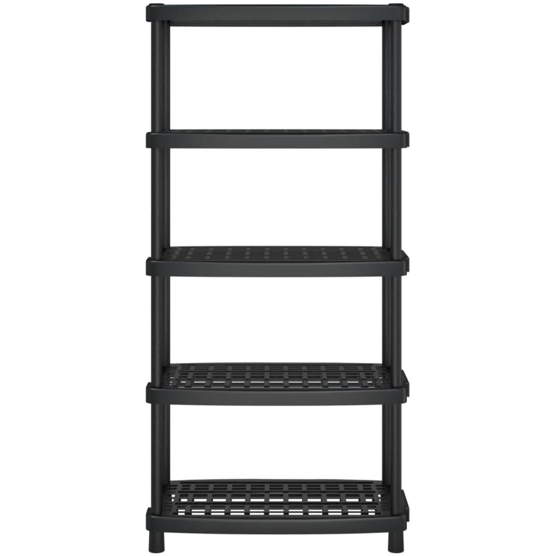 Förvaringshylla 5 hyllor svart PP vidaXL 93.5 x 45.5 x 194.5 cm – bild 3