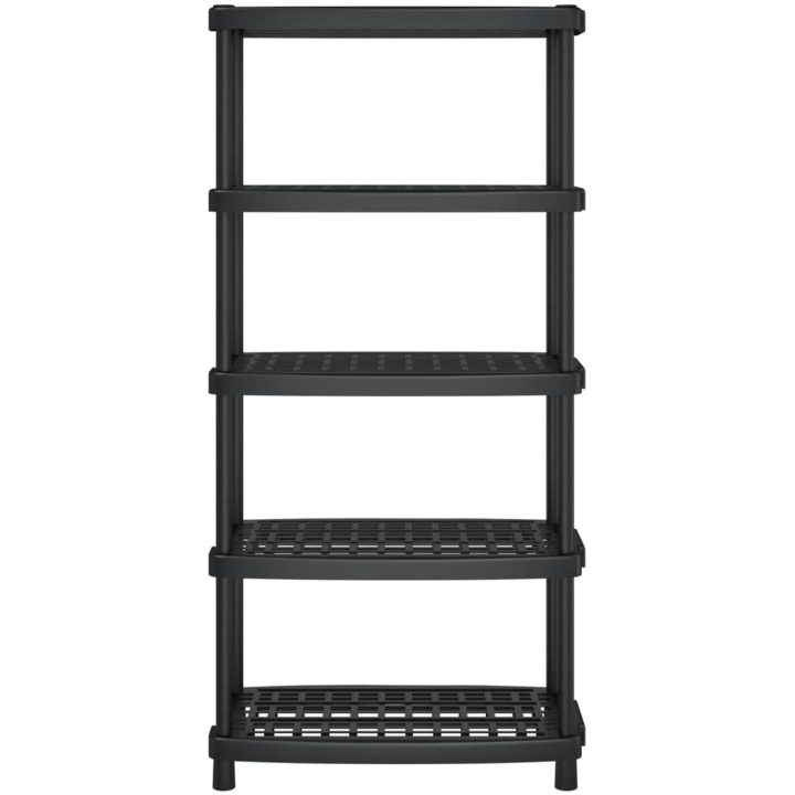 Förvaringshylla 5 hyllor svart PP vidaXL 93.5 x 45.5 x 194.5 cm – bild 3