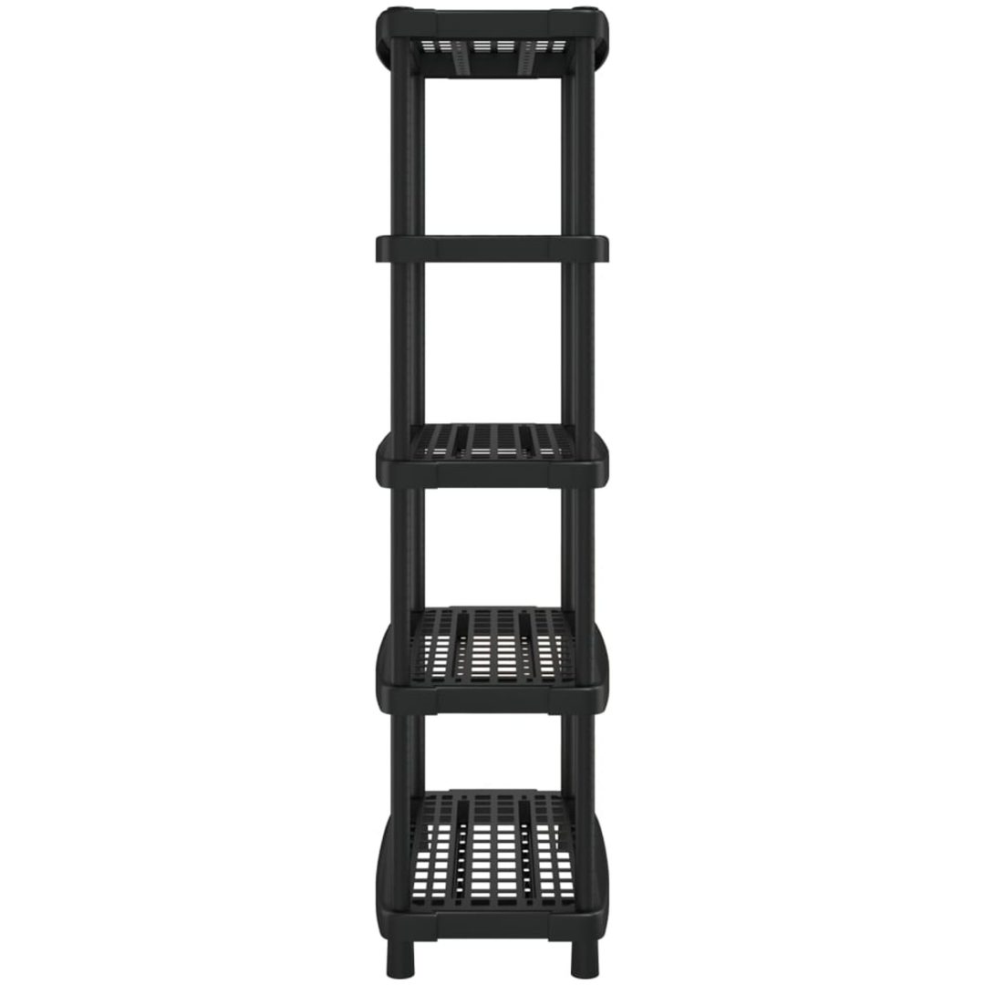 Förvaringshylla 5 hyllor svart PP vidaXL 93.5 x 45.5 x 194.5 cm – bild 4