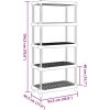 Förvaringshylla 5 hyllor svart PP vidaXL 93.5 x 45.5 x 194.5 cm – miniatyr 8