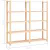 Förvaringshylla 5 hyllplan 170x38x170 massiv furu 500 kg vidaXL – miniatyr 7