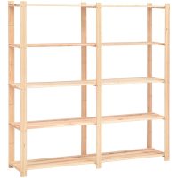 Förvaringshylla 5 hyllplan 170x38x170 massiv furu 500 kg vidaXL