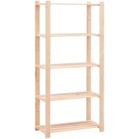 Förvaringshylla 5 hyllplan 80x38x170 cm massiv furu 250 kg vidaXL