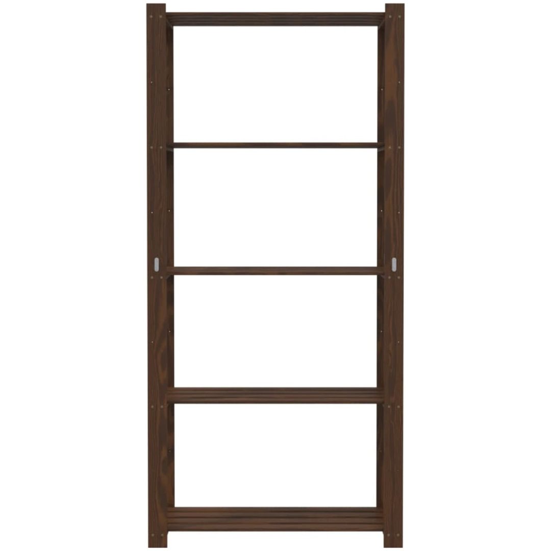 Förvaringshylla 5 hyllplan brun massiv furu vidaXL 80 x 38 x 170 cm – bild 3