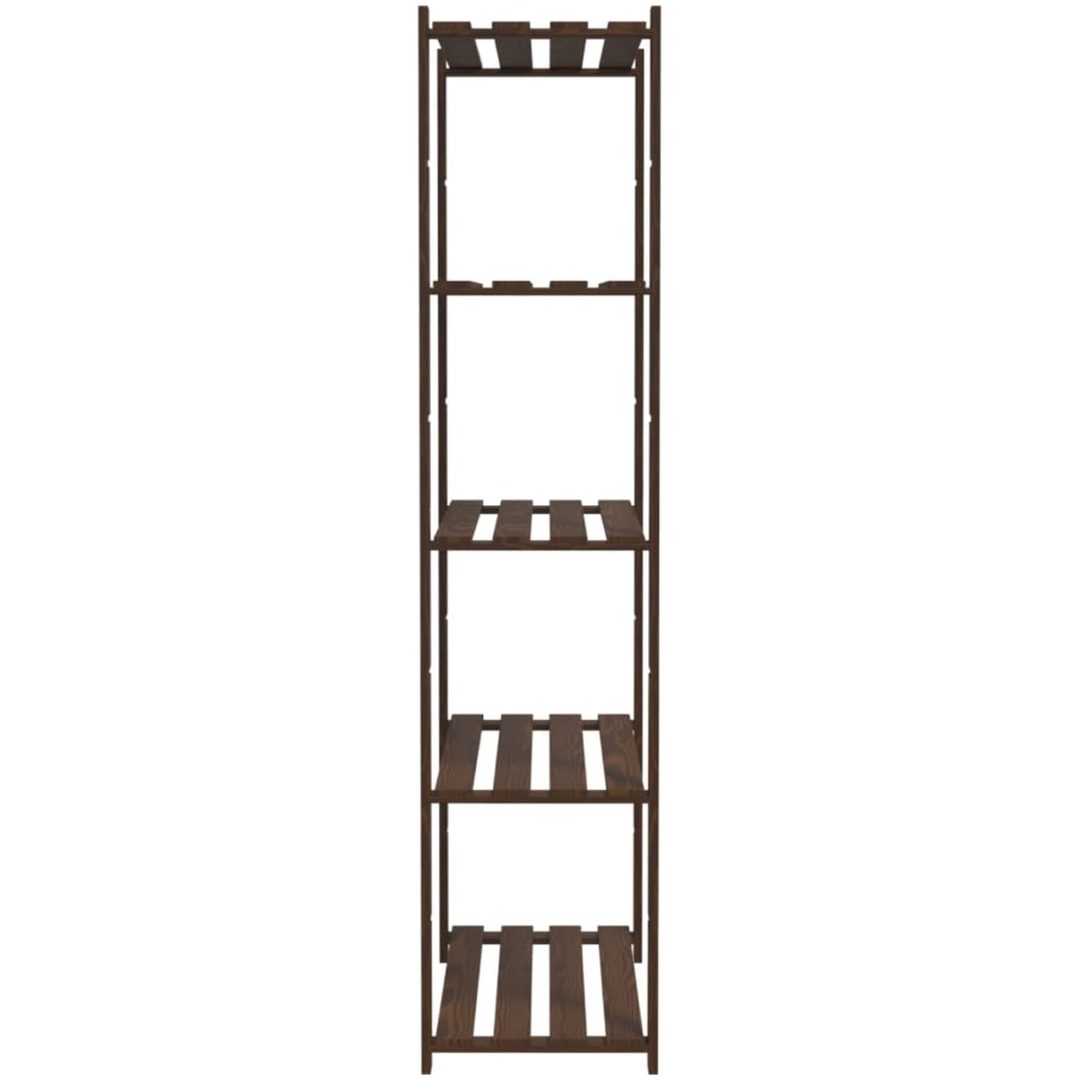Förvaringshylla 5 hyllplan brun massiv furu vidaXL 80 x 38 x 170 cm – bild 4
