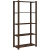 Förvaringshylla 5 hyllplan brun massiv furu vidaXL 80 x 38 x 170 cm – miniatyr 5