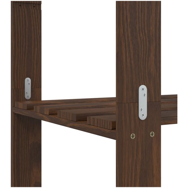 Förvaringshylla 5 hyllplan brun massiv furu vidaXL 80 x 38 x 170 cm – bild 6