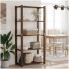 Förvaringshylla 5 hyllplan brun massiv furu vidaXL 80 x 38 x 170 cm – miniatyr 1