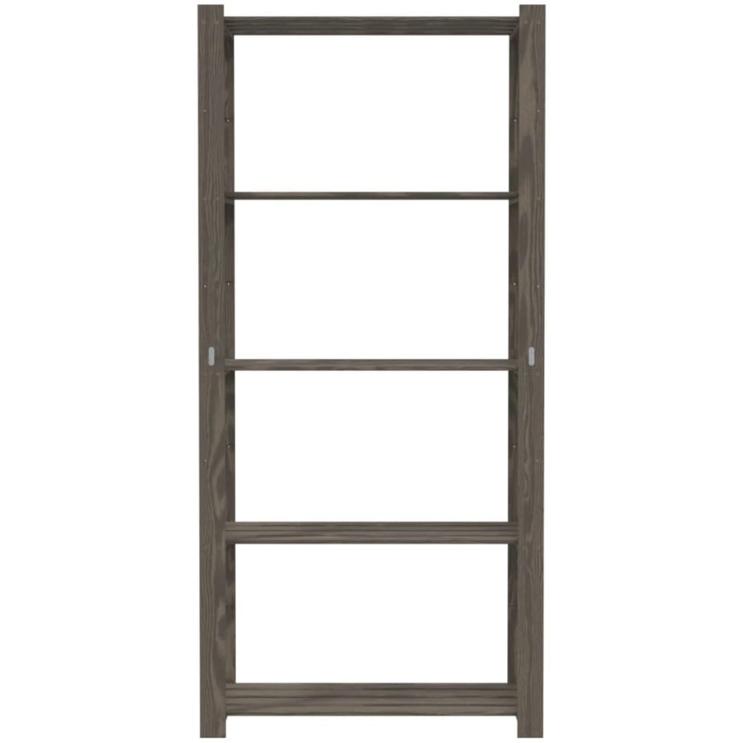 Förvaringshylla 5 hyllplan grå massiv furu vidaXL 80 x 38 x 170 cm – bild 3