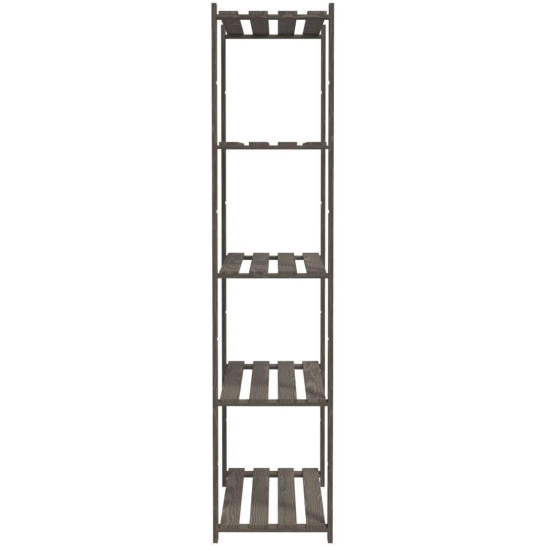 Förvaringshylla 5 hyllplan grå massiv furu vidaXL 80 x 38 x 170 cm – bild 4