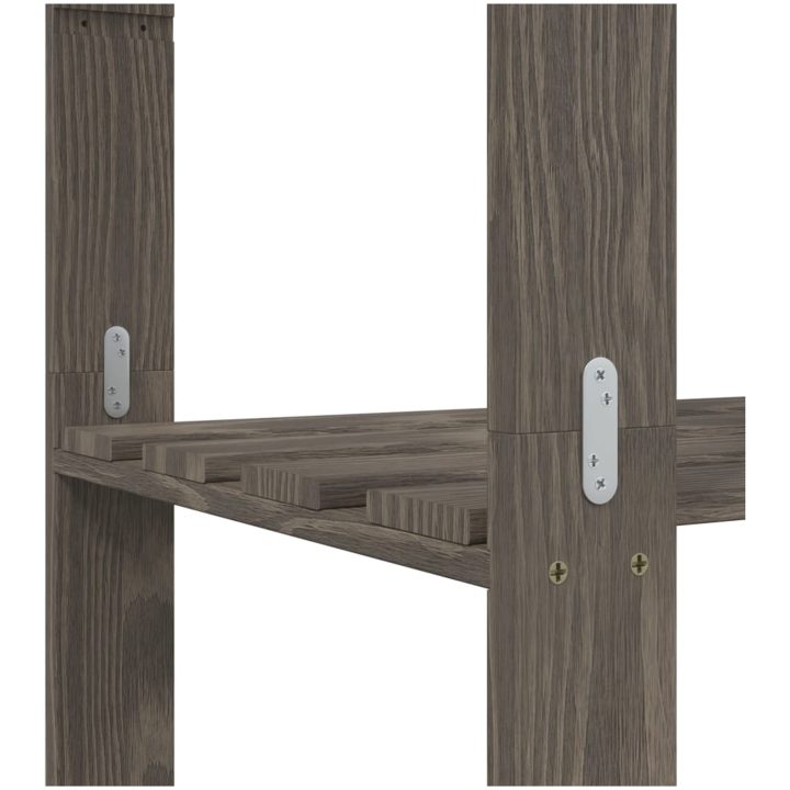 Förvaringshylla 5 hyllplan grå massiv furu vidaXL 80 x 38 x 170 cm – bild 6