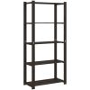 Förvaringshylla 5 hyllplan svart massiv furu vidaXL 80 x 38 x 170 cm – miniatyr 2