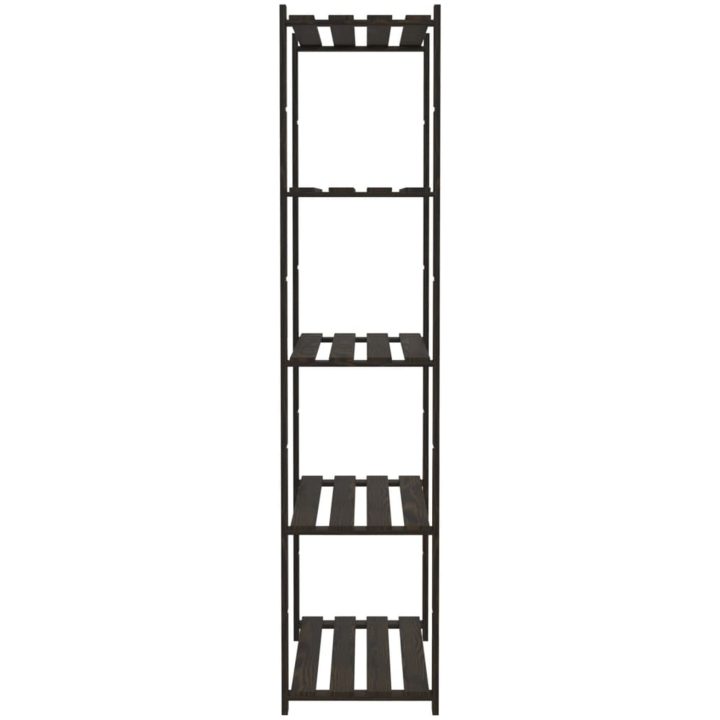 Förvaringshylla 5 hyllplan svart massiv furu vidaXL 80 x 38 x 170 cm – bild 4