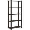 Förvaringshylla 5 hyllplan svart massiv furu vidaXL 80 x 38 x 170 cm – miniatyr 5