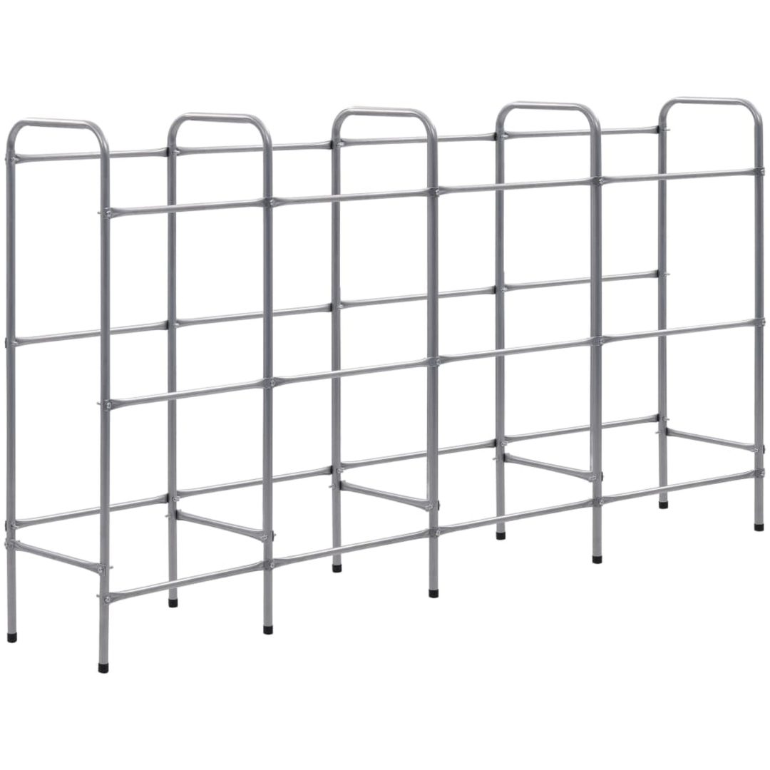Förvaringshylla för 12 backar silver stål vidaXL 190 x 33 x 116 cm – bild 2
