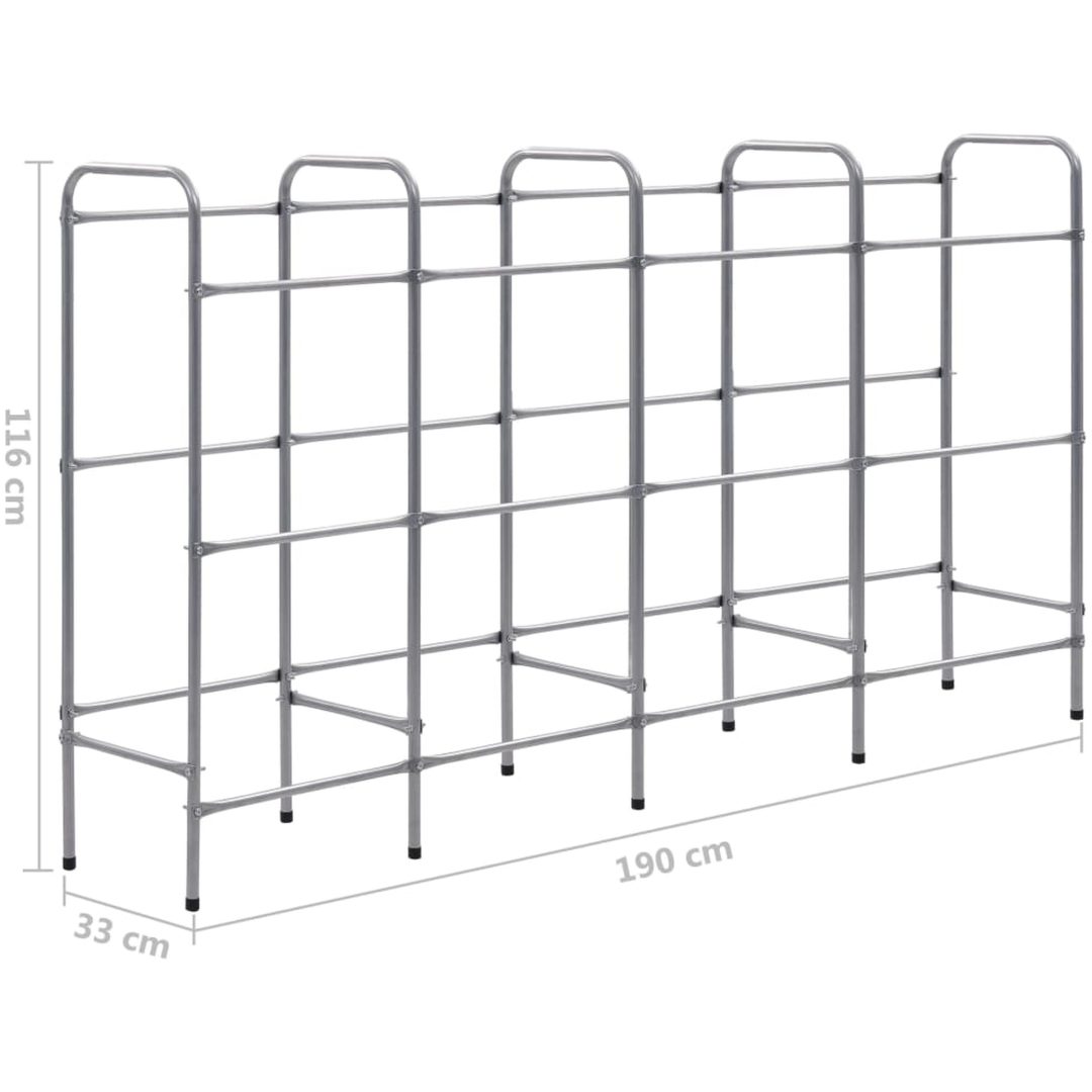 Förvaringshylla för 12 backar silver stål vidaXL 190 x 33 x 116 cm – bild 5
