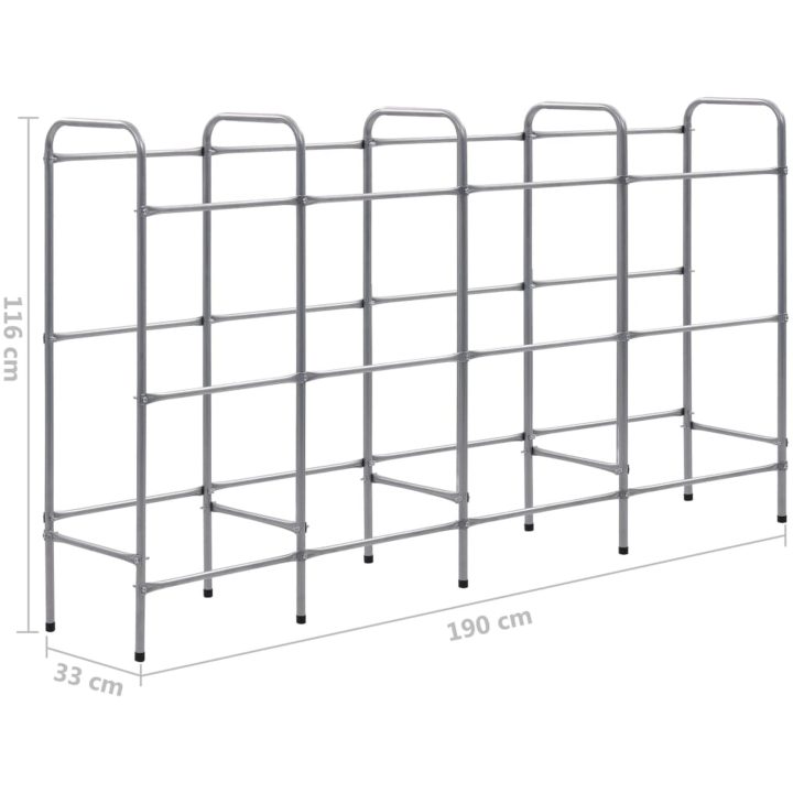 Förvaringshylla för 12 backar silver stål vidaXL 190 x 33 x 116 cm – bild 5
