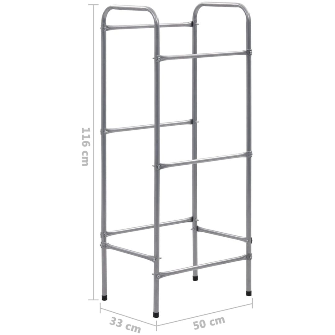 Förvaringshylla för 3 backar silver stål vidaXL 50 x 33 x 116 cm – bild 6