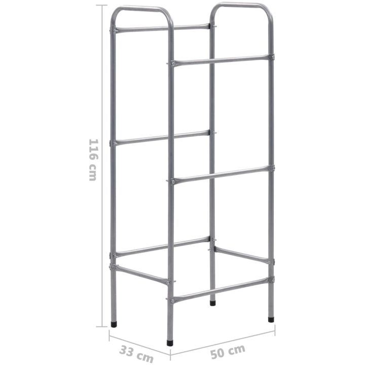 Förvaringshylla för 3 backar silver stål vidaXL 50 x 33 x 116 cm – bild 6