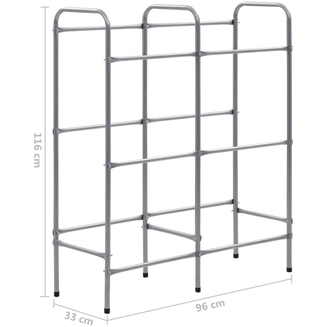 Förvaringshylla för 6 backar silver stål vidaXL 96 x 33 x 116 cm – bild 5