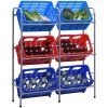 Förvaringshylla för 6 backar silver stål vidaXL 96 x 33 x 116 cm – miniatyr 1